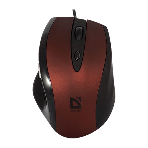 Мышь проводная оптическая DEFENDER Opera 880, USB, 5кнопок+1колесо-кнопка, красный/черный, 52832