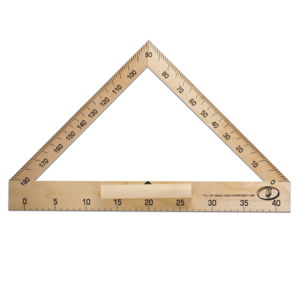 Транспортир деревянный классный 40 см, 180 град, С176