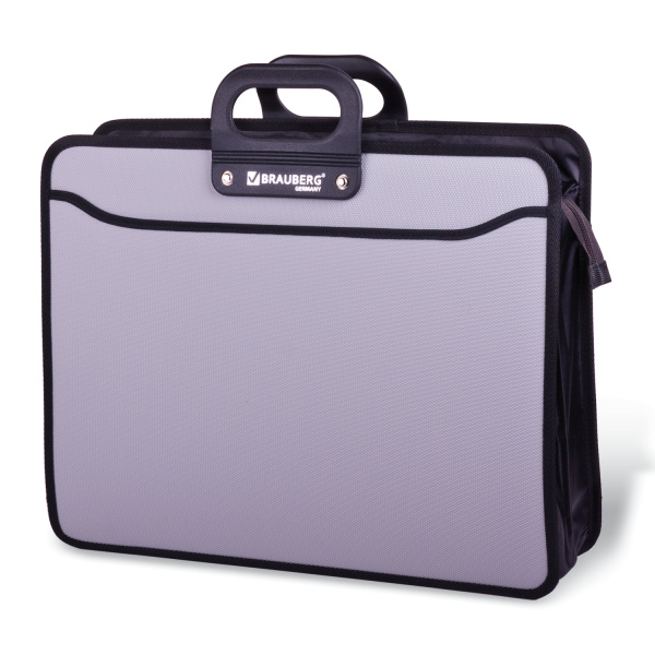 Папка-портфель пластиковая БОЛЬШОГО ФОРМАТА BRAUBERG "ПОРТФОЛИО", А3 (470х380х130 мм), 3 отделения