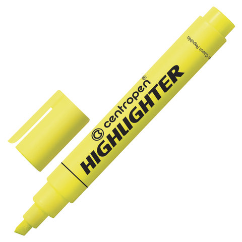 Текстмаркер CENTROPEN, скошенный наконечник 1-4,6 мм, неоновый желтый, 8852/1Ж