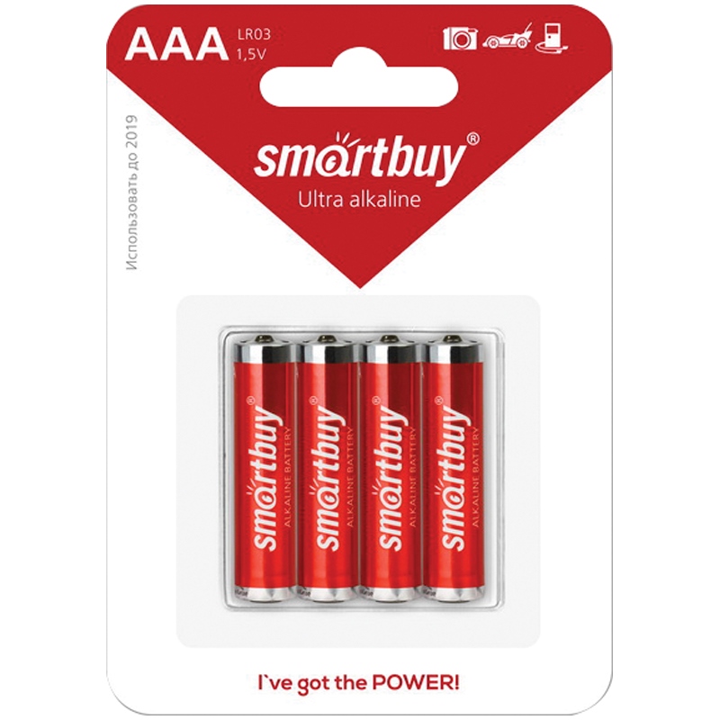 Батарейка SmartBuy AAA (LR03) алкалиновая, BC4
