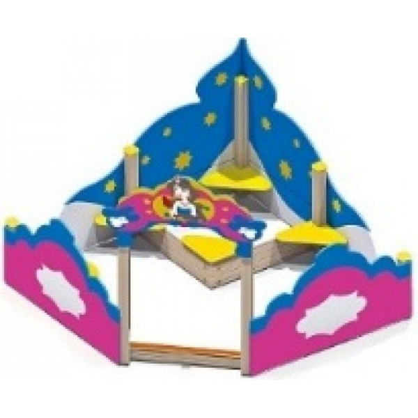 Песочный дворик'Жасмин" (от 2 лет), деревянный брус, 2760х2760 мм, Н=2050 мм