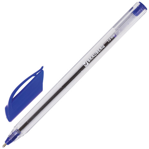 Ручка шариковая масляная BRAUBERG "Extra Glide", трехгранная, узел 1 мм, линия 0,5 мм, синяя, 141700