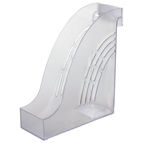 Лоток вертикальный для бумаг BRAUBERG "Office", 255х95х290 мм, прозрачный, 237231 