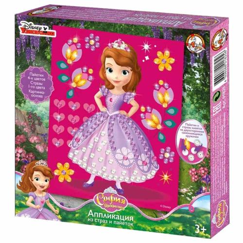 Аппликация из страз и пайеток "София прекрасная", по лицензии Disney, "Десятое королевство", 01825