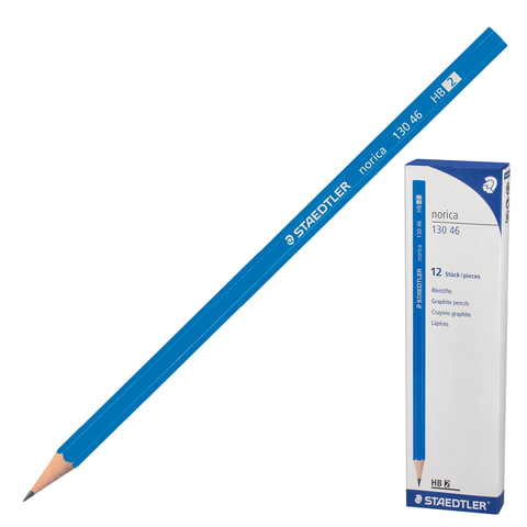 Карандаш чернографитный STAEDTLER "NORICA", 1 шт., HB, без резинки, заточенный, 130 46-HB 10TH