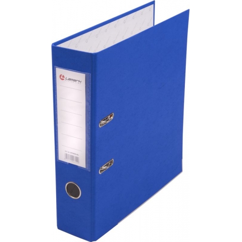 Папка-регистратор Lamark PP 80мм синий, металл.окантовка, карман, собранная