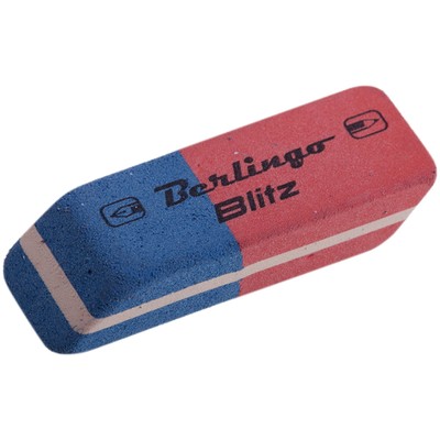 Ластик Berlingo "Blitz", скошенный, комбинированный, натуральный каучук, 42*14*8мм