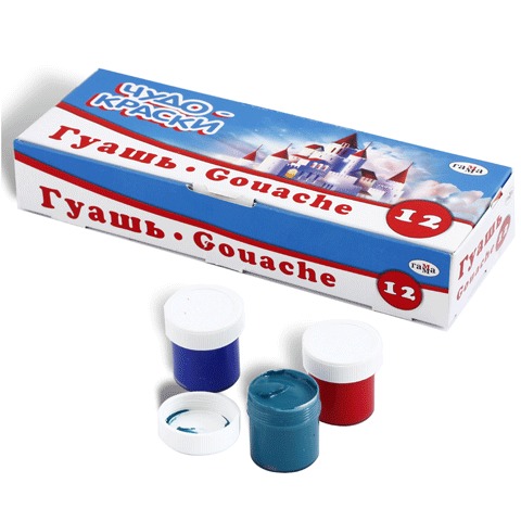 Гуашь ГАММА "Чудо-краски", 12 цв., 20 мл, 221023
