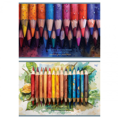 Альбом для рисования 40л., А4, на склейке BG "Карандаши", 120г/м2