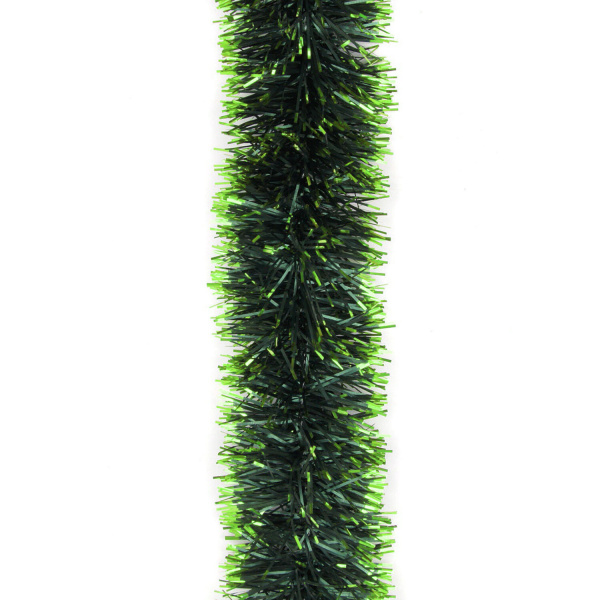 Мишура 1 штука, диаметр 100мм, длина 2м, зеленая с салатовыми кончиками, Г-258