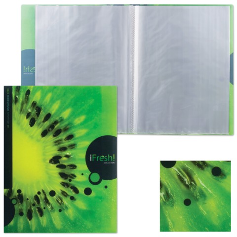 Папка 40 вклад. "Хатбер" HD, iFRESH-киви, 0,9мм, 40AV4_10623(V113707)