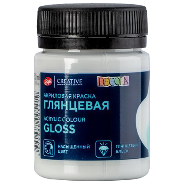 Краски акриловые <Декола>, 50мл, белила титановые, глянцевые, 2928101