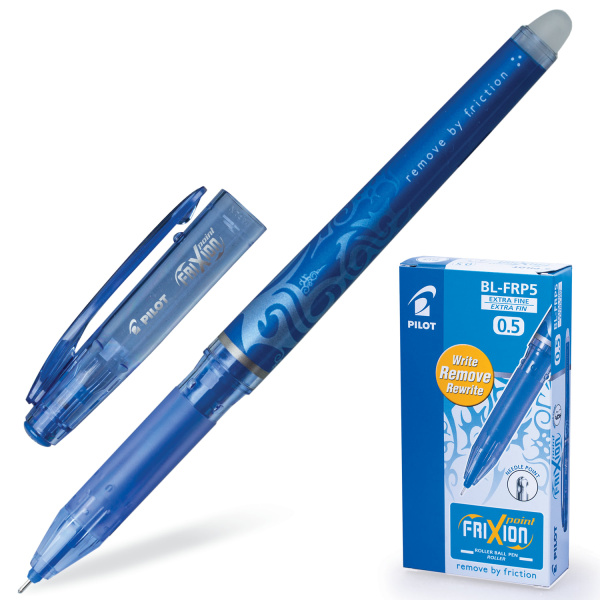 Ручка Пиши-стирай гелевая PILOT BL-FRP-5 "Frixion Point", 0,25мм, синяя, 141590
