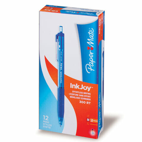 Ручка шариковая PAPER MATE автомат. "InkJoy 300 RT", корпус синий, толщ.письма 1,0мм, синяя, 141644