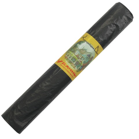Мешки для мусора, 120 л, черные, в рулоне 10 шт., ПВД, 30 мкм, 70х110 см, КОНЦЕПЦИЯ БЫТА "Удачные"