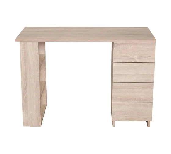 Стол письменный/компьютерный BRABIX "Scandi CD-016", 1100х500х750 мм, 4 ящика, дуб сонома, 641892