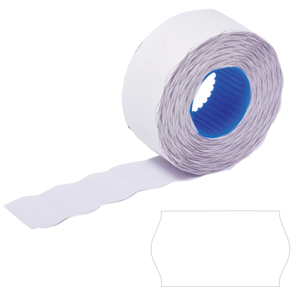 Этикетки PN 22*12мм BRAUBERG, рул. по 800 шт., волна, бел., (пистолет 290343), 123572ДКС