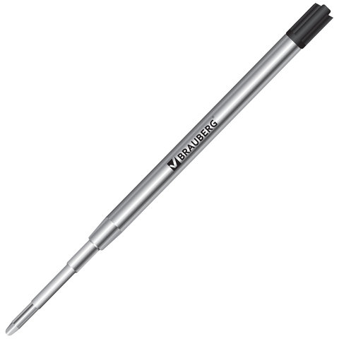 Стержень шариковый масляный BRAUBERG, ЧЕРНЫЙ, тип PARKER, 98 мм, металлический корпус, линия письма 