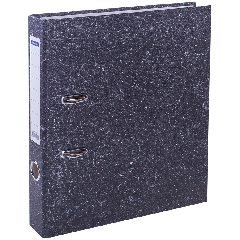 Папка-регистратор OfficeSpace, 50мм, мрамор, черная