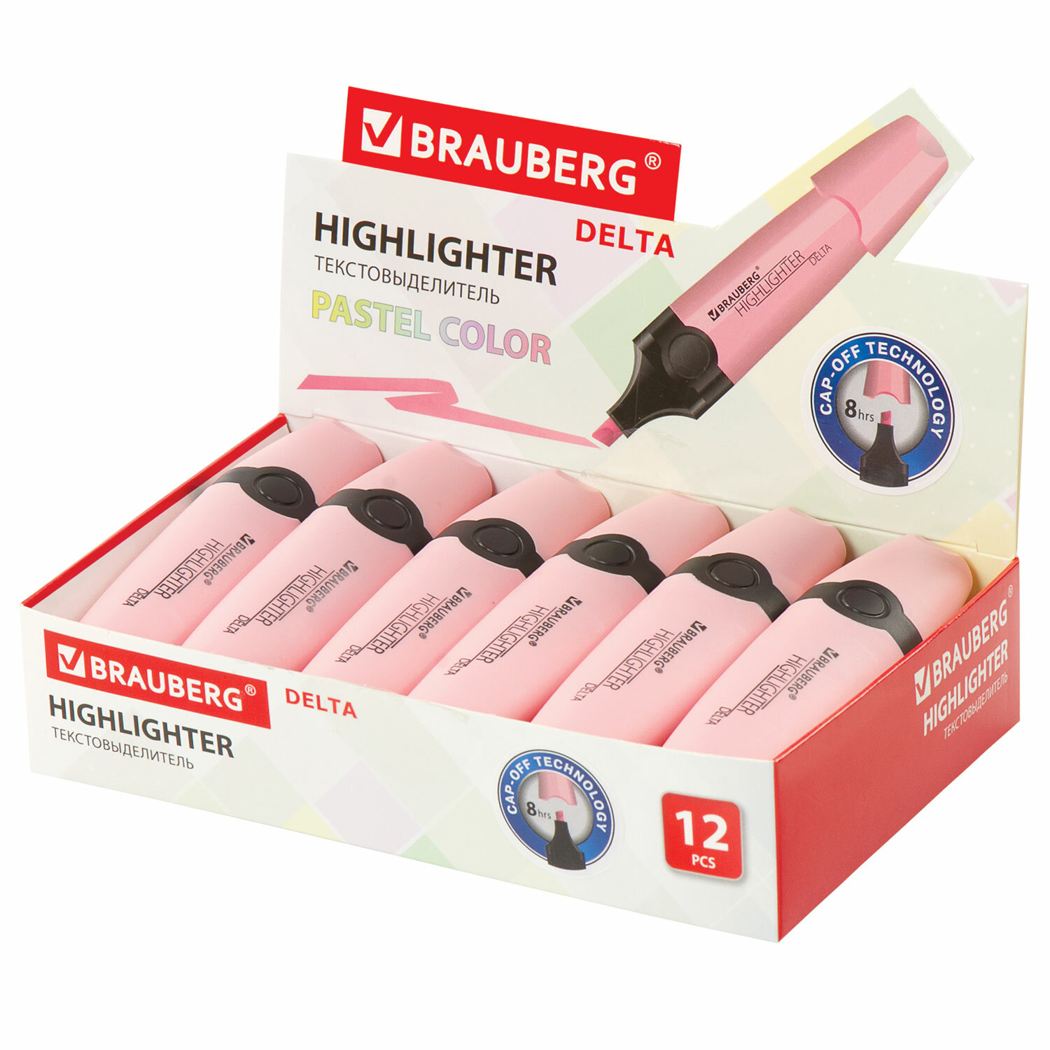 Текстовыделитель BRAUBERG "DELTA PASTEL", ПАСТЕЛЬНЫЙ РОЗОВЫЙ, линия 1-5 мм, 151731 