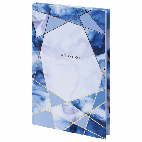 Блокнот А5 (135х206мм), 80л, твердый, клетка, тиснение фольгой, STAFF, Мрамор, 111613