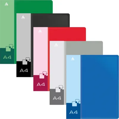 Папка 2 кольца БЮРОКРАТ 40мм, ассорти, внутр. карман, до 250 листов, 0,8мм