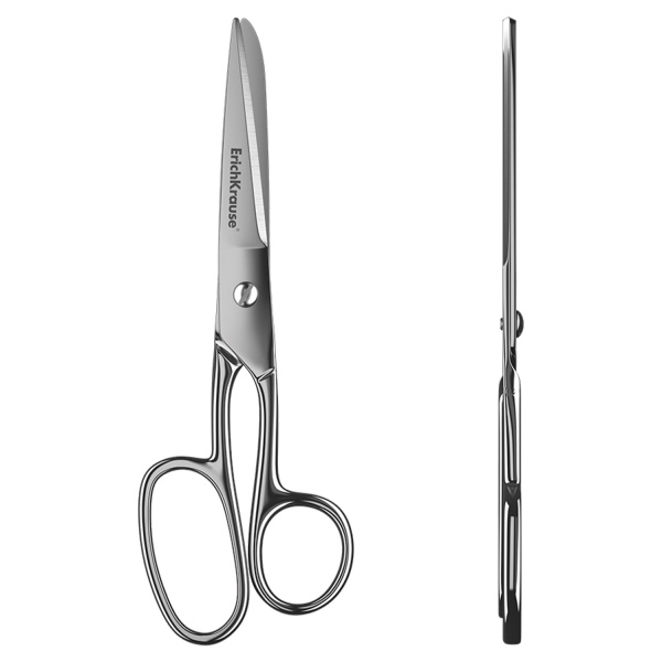 Ножницы ERICH KRAUSE "Ferro" 180мм, серебристые, в карт. упак. с европодвесом, 14852