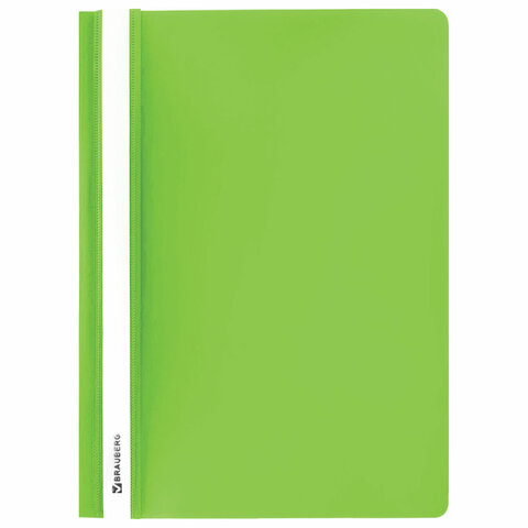 Папка-скоросшиватель пластик. BRAUBERG, А4, 130/180 мкм, салатовый Папка-скоросшиватель пластик. BRAUBERG, А4, 130/180 мкм, салатовый