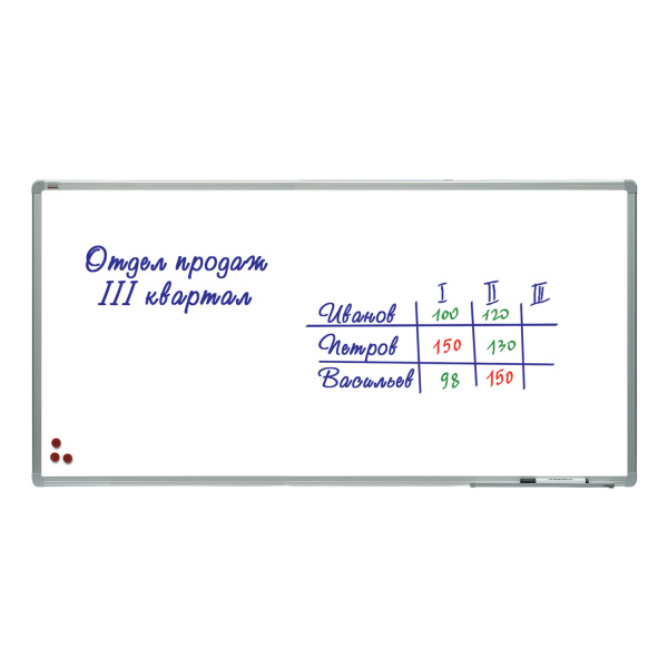 Доска магнитно-маркерная 120х240см алюминиевая рамка, "2х3" (Польша), TSA1224