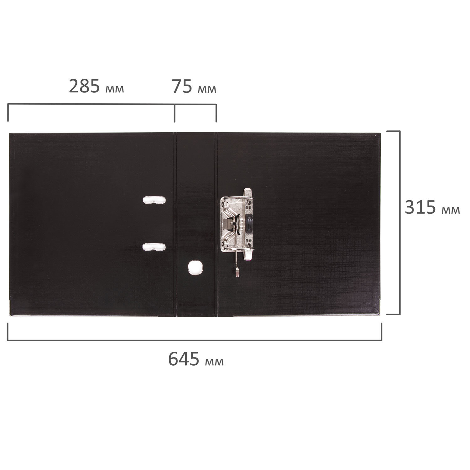 Папка-регистратор BRAUBERG "EXTRA", 75 мм, черная, двустороннее покрытие пластик, металлический угол