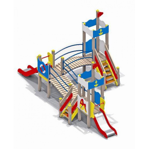 Детский игровой комплекс (4-7 лет) 6570х3660 мм, Н=3100 мм, Н площадок = 950 мм, 650 мм
