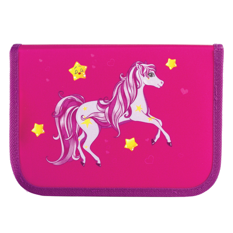 Пенал TIGER FAMILY (ТАЙГЕР), 1 отделение, откидная планка, "Лошадка", 20х14х4 см