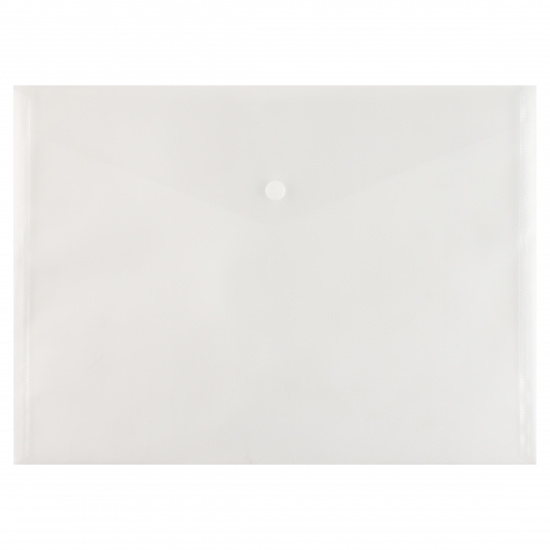 Папка-конверт с кнопкой KLERK , А4, до 100 листов, прозрачная, 0,12мм, 212660