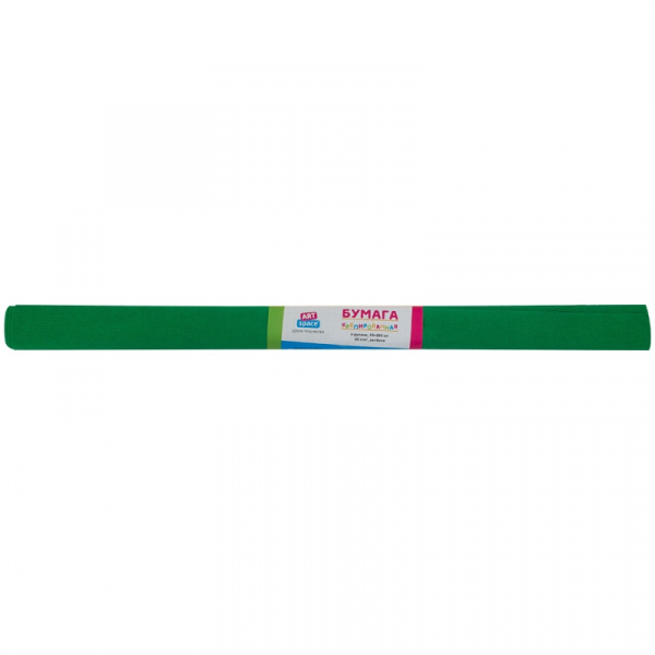 Бумага крепированная ArtSpace, 50*200см, 30г/м2, зеленая, в рулоне