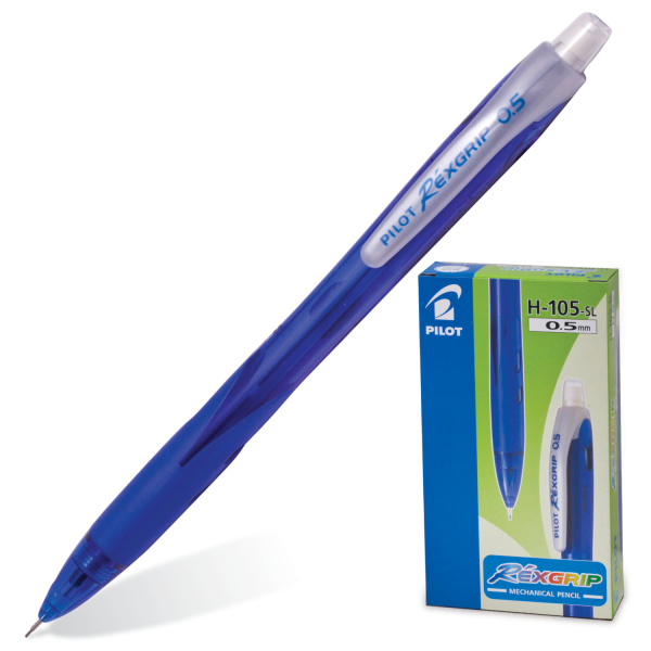 Карандаш мех. PILOT, 0,5мм корп. синий "REX GRIP" Н-105