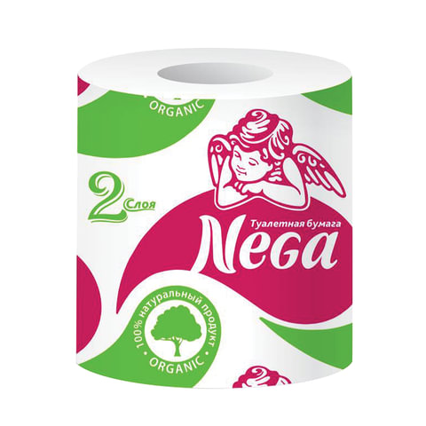 Бумага туалетная NEGA 20м, на втулке, 2-х слойная, ш/к 00199