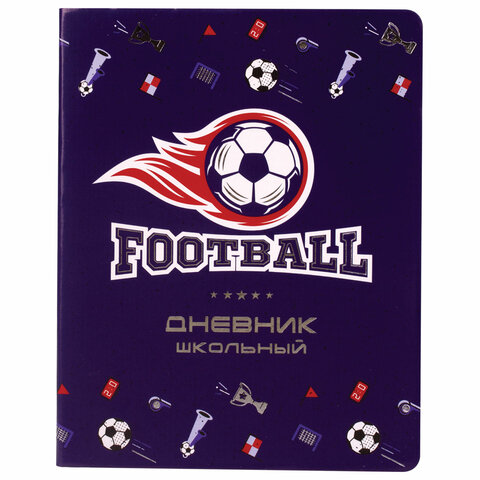 Дневник 1-4 класс 48 л.,обложка кожзам (лайт), фольга, ЮНЛАНДИЯ, "Футбол", 105470 
