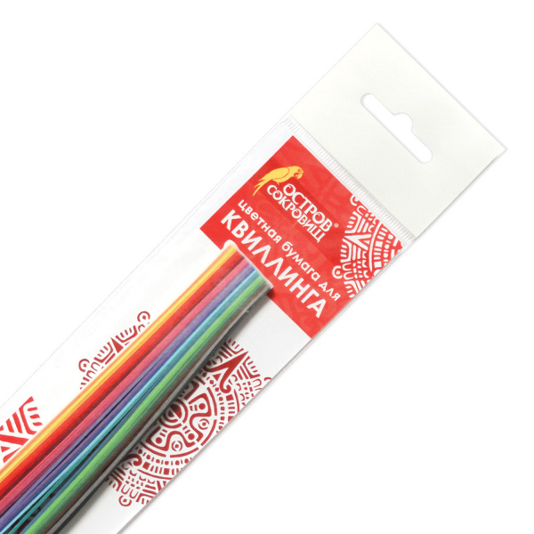 Бумага для квиллинга "Цветная глазурь", 24 цвета, 120 полос, 5 мм х 300 мм, 130 г/м2, ОСТРОВ СОКРОВИ