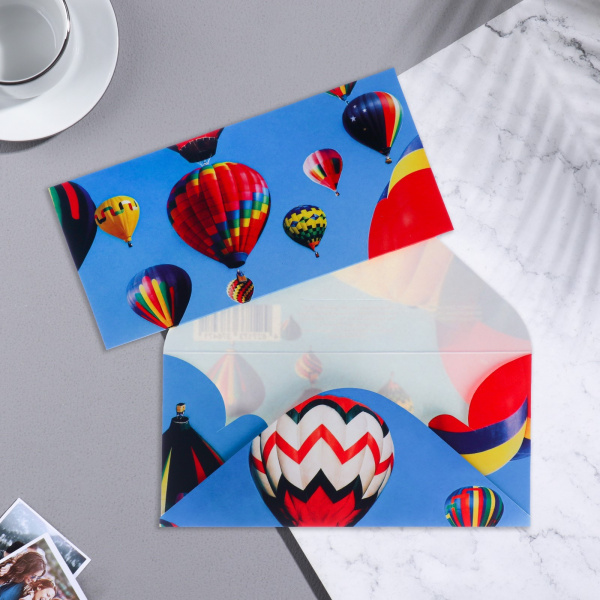 Конверт для денег "Воздушные шары"  17х8,5 см