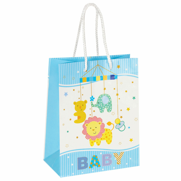 Пакет подарочный 17,8x9,8x22,9 см, ЗОЛОТАЯ СКАЗКА "Для мальчика", ламинированный, 606571