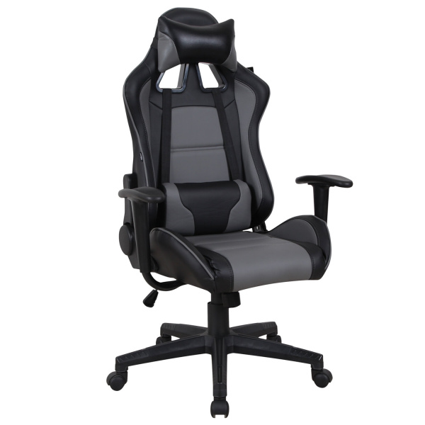 Кресло компьютерное BRABIX "GT Racer GM-100", две подушки, экокожа, черное/серое, 531926 Кресло компьютерное BRABIX "GT Racer GM-100", две подушки, экокожа, черное/серое, 531926