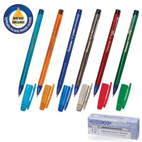 Ручка шариковая масляная СОЮЗ "Gamma", корп. тонир., игольч. пишущ. узел 0,7мм,РШ155-01,синяя