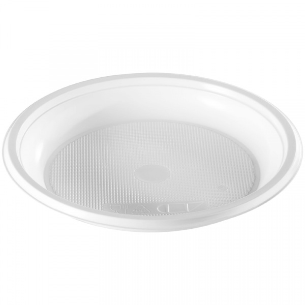 Тарелки одноразовые десертные OfficeClean, набор 100 шт., ПП, белые, 16,5 см