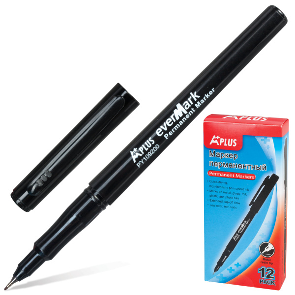 Маркер перманентный (нестираемый) BEIFA (Бэйфа) ультратонкий наконеч. 0,33мм, черный, PY109200-CC-BK