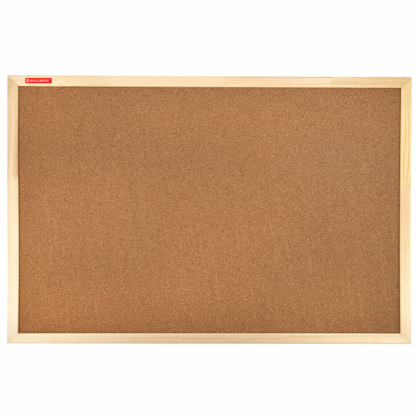Доска пробковая 60х90см, деревянная рамка, BRAUBERG Wood