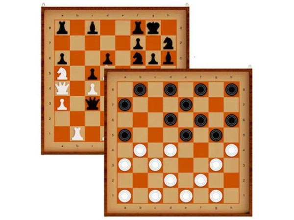 Доска демонстрационная для шашек ЦЕЛЬНАЯ 100 см с шашками в комплекте