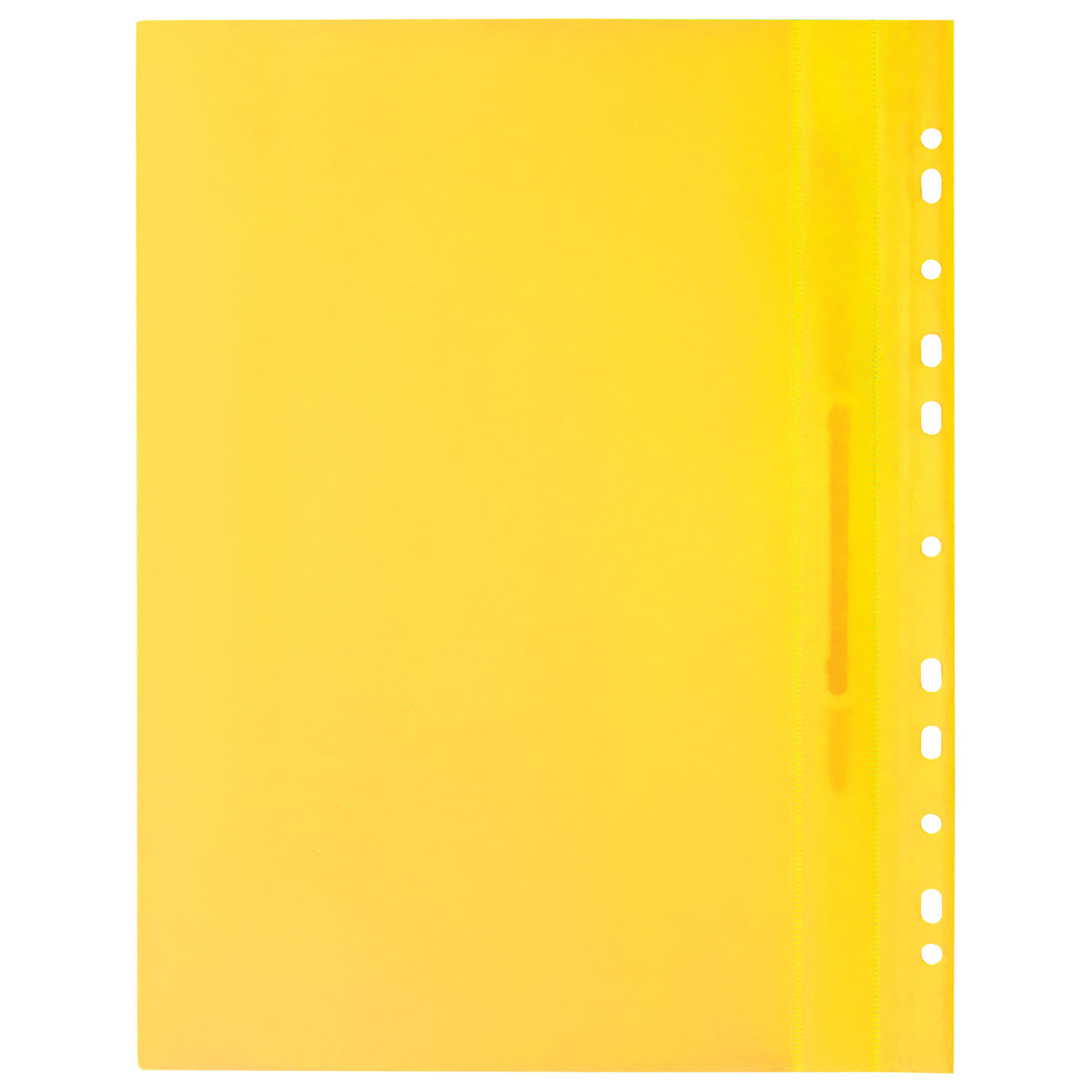 Скоросшиватель пластиковый с перфорацией BRAUBERG (БРАУБЕРГ), желтый, 226587