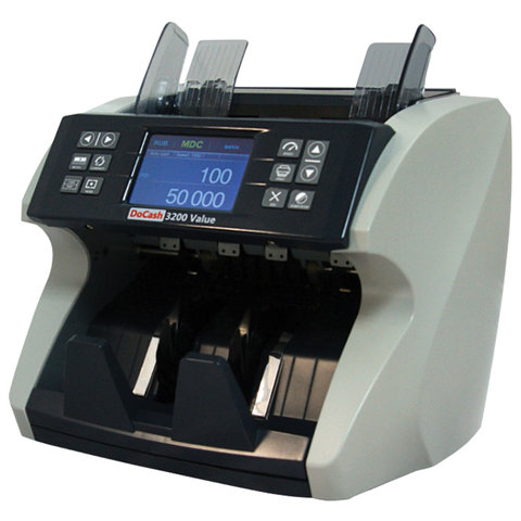 Счетчик-сортировщик банкнот DOCASH 3200 Value, 1500 банк/мин, УФ ИК МАГН детекция, номинал, фасовка