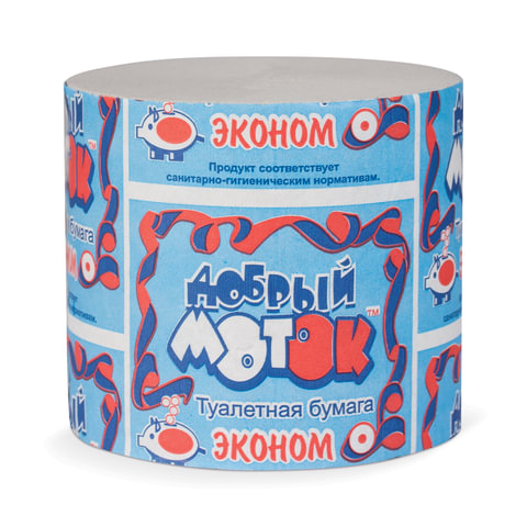 Бумага туалетная Добрый Моток, 43м, без втулки (эконом)